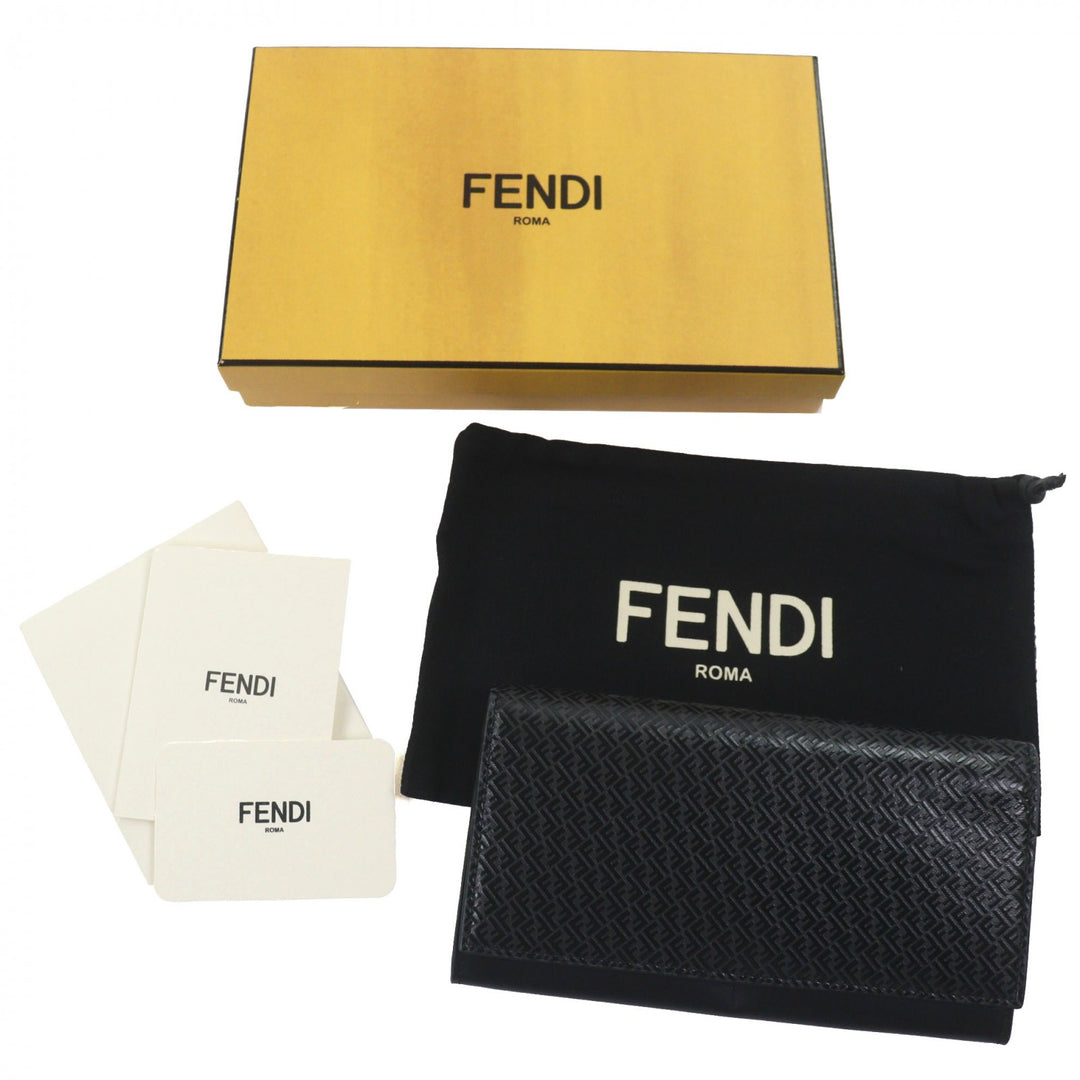 Excellent FENDI Purse black leather mens 7M0264