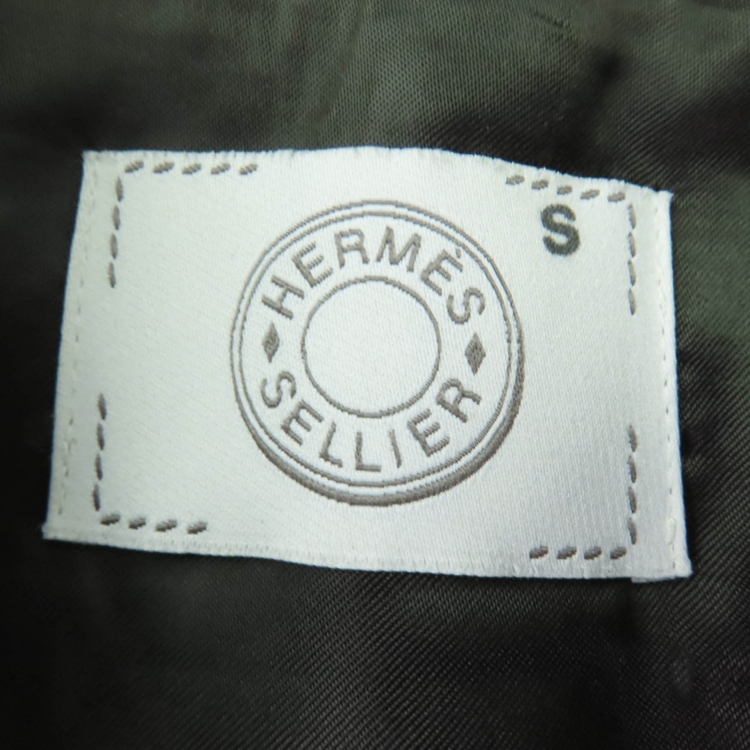 Great HERMES tailored jacket Logo button black wool Women 36