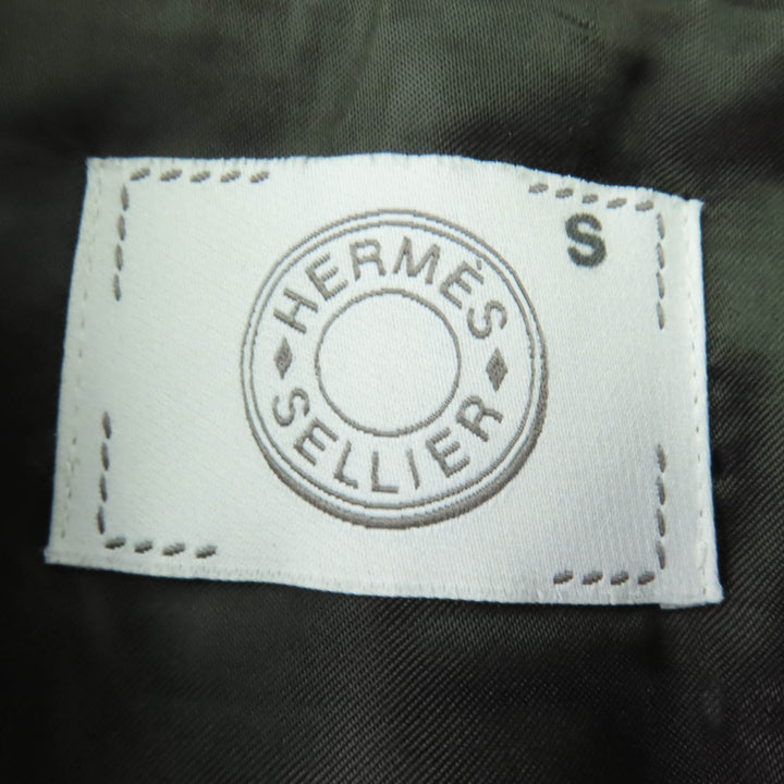 Great HERMES tailored jacket Logo button black wool Women 36