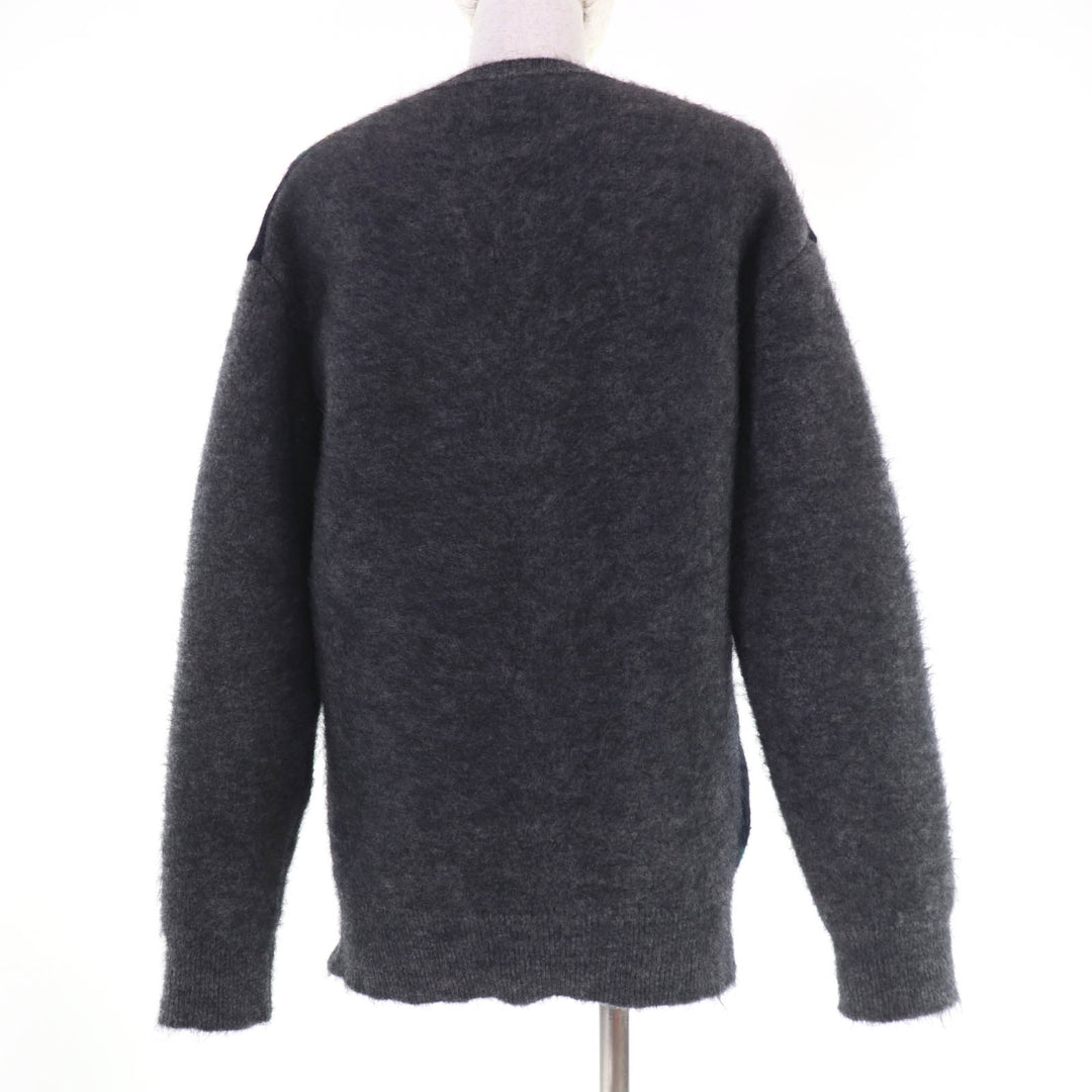 Great CELINE knit Cashmere Blend Phoebe Check Pattern Long Sleeve S 2 3N94/3594
