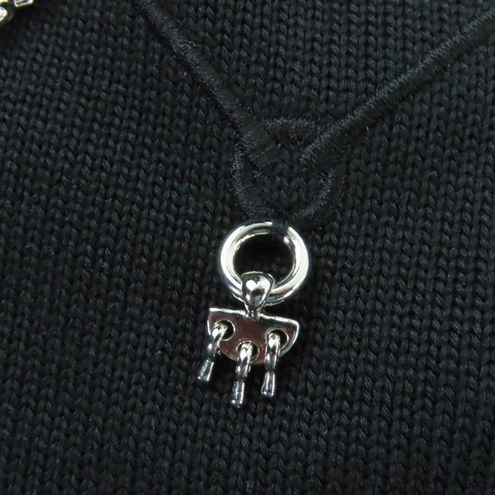 Excellent HERMES Short sleeve knit charm black Women 36 2E2603D6