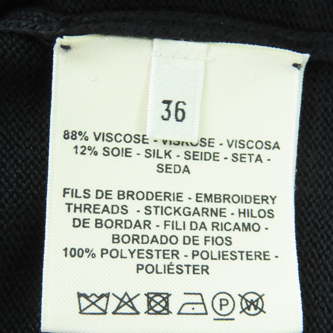Excellent HERMES Short sleeve knit charm black Women 36 2E2603D6