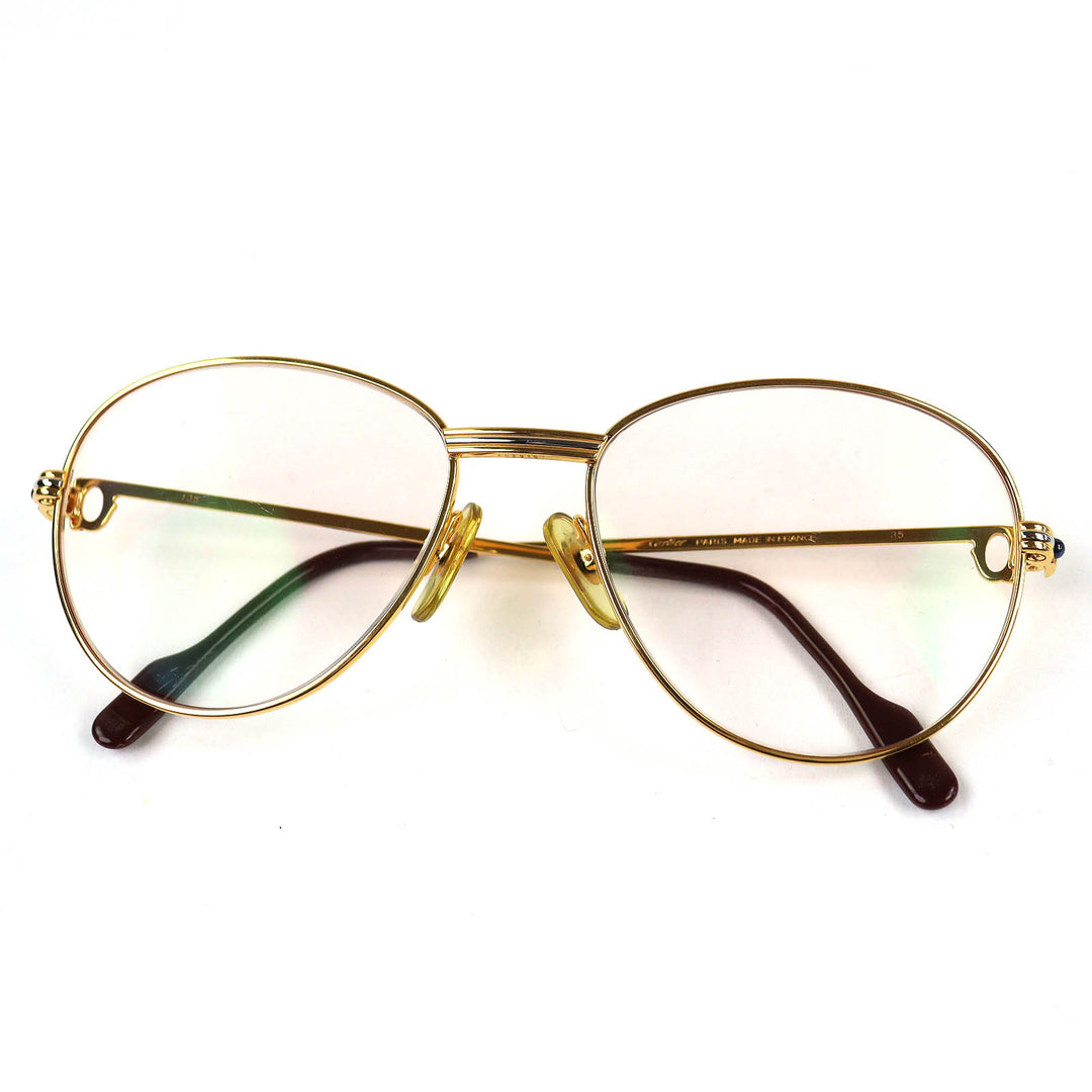 Great Cartier Glasses Trinity 2P Blue Gemstone gold mens