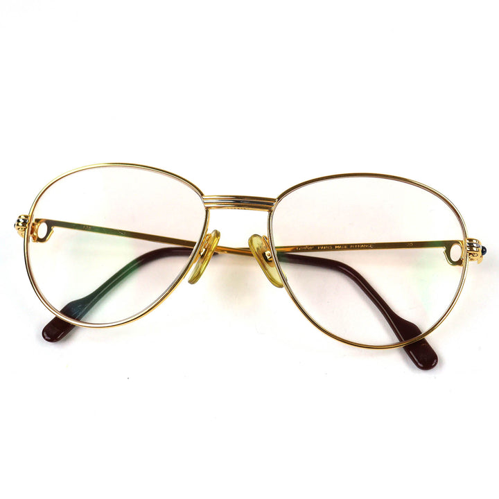 Great Cartier Glasses Trinity 2P Blue Gemstone gold mens