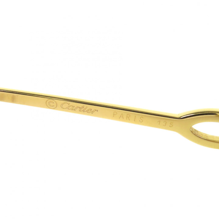 Very Good Cartier Glasses Two Point Rimless gold mens □16 135