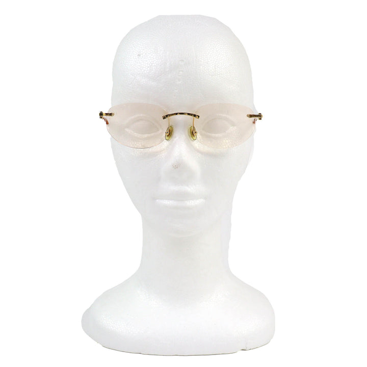 Very Good Cartier Glasses Two Point Rimless gold mens □16 135