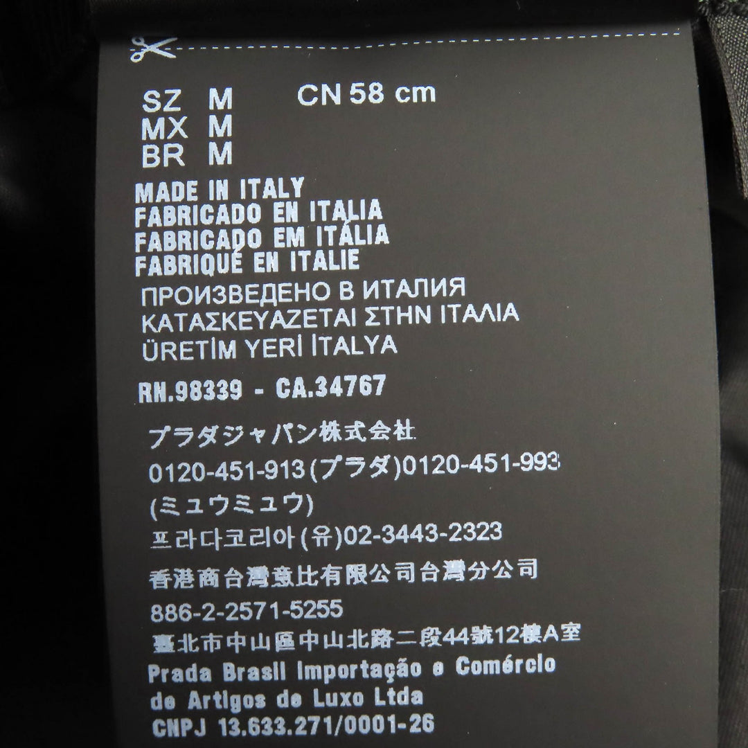 Excellent PRADA Triangle logo triangular plate RE-NYLON buckethat black M 2HC137