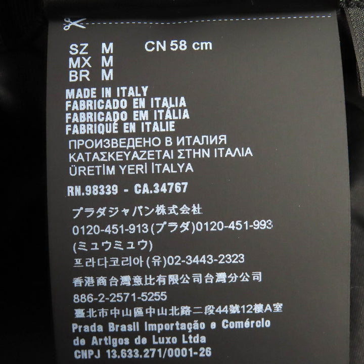 Excellent PRADA Triangle logo triangular plate RE-NYLON buckethat black M 2HC137