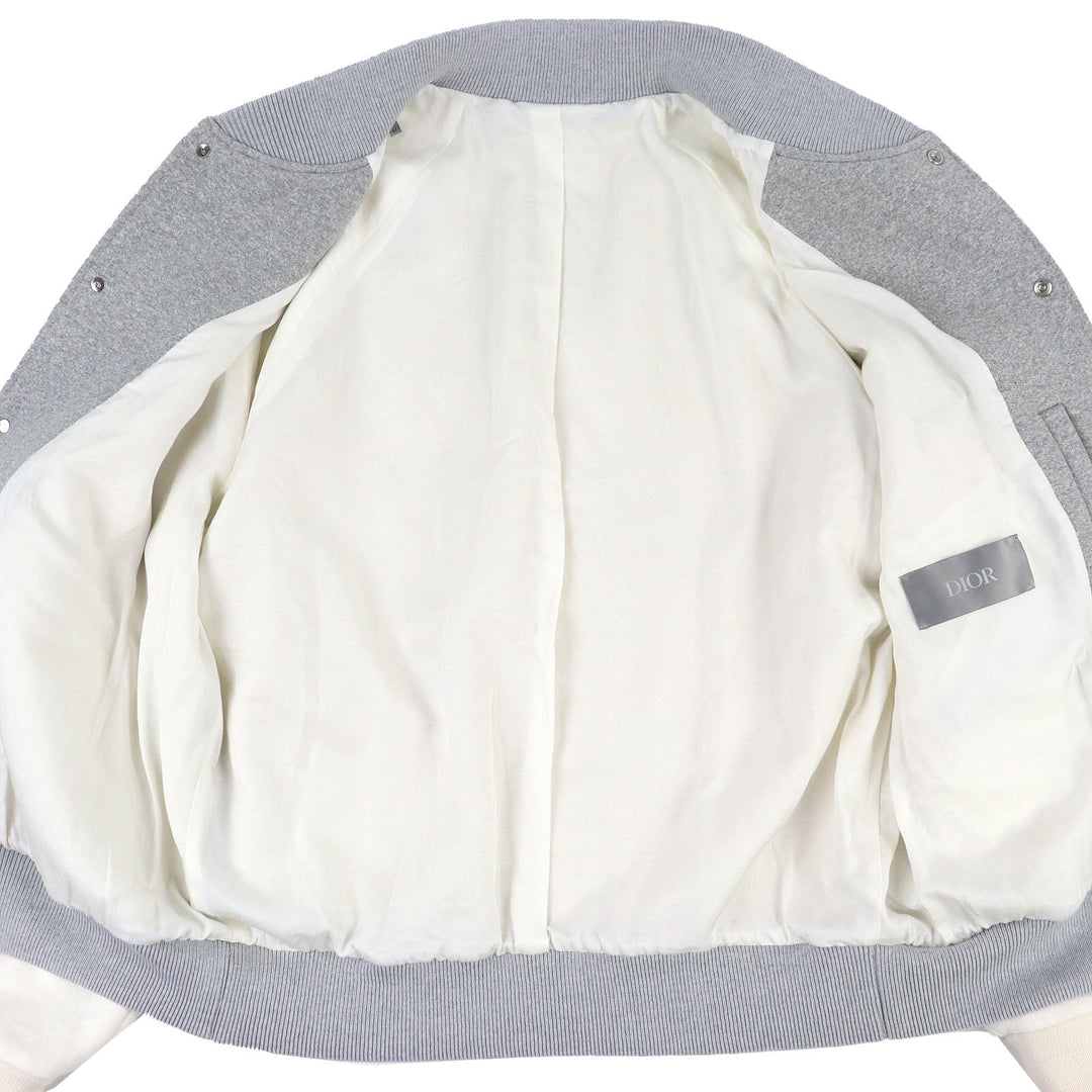 Discounted Pristine DIOR Lily of the Valley Varsity Embroidered Stadium Jacket 493J434A0878