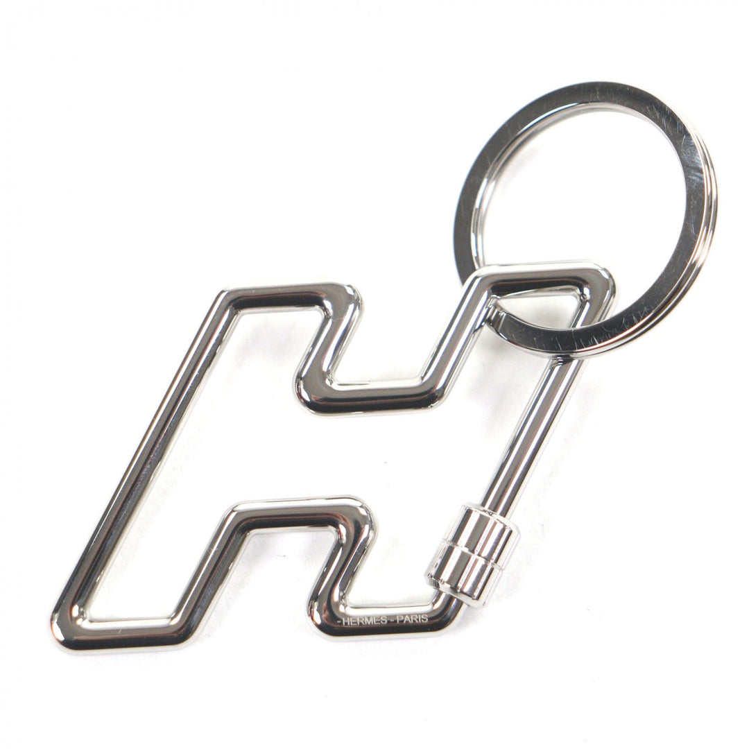 Pristine HERMES key ring H to speed key ring Silver mens