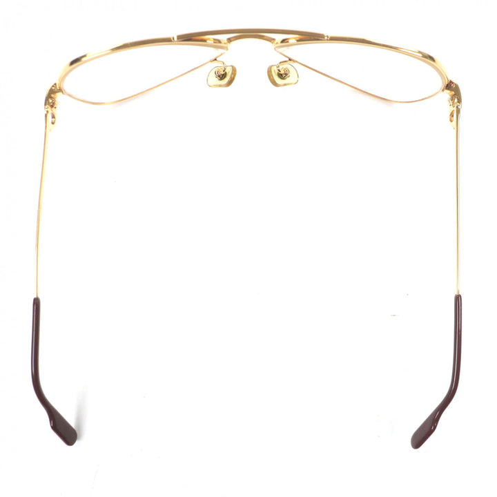 Great Cartier Glasses Trinity Two-bridge logo Metal gold ー mens