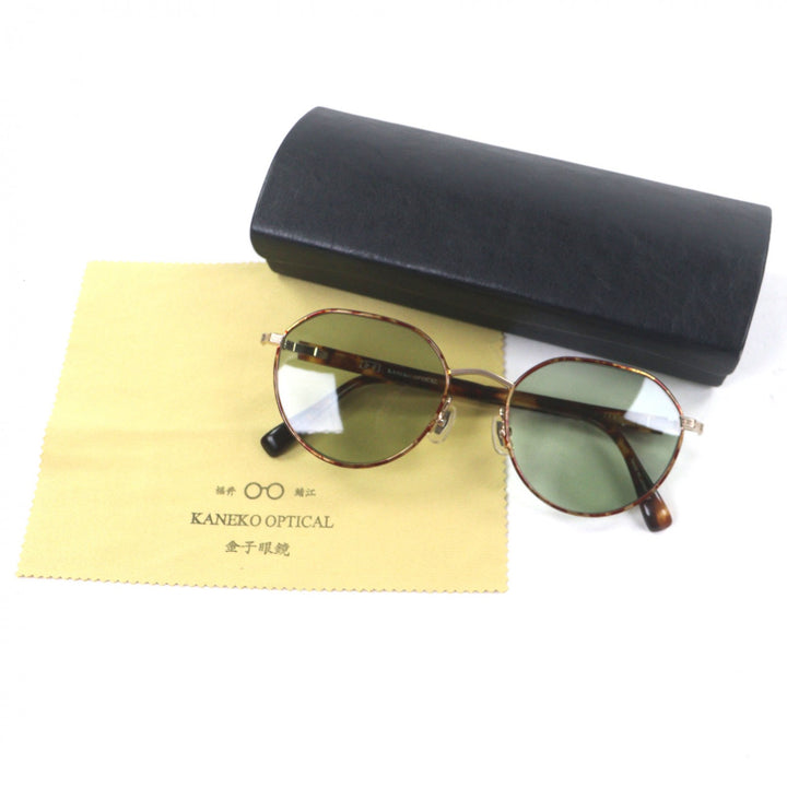 Excellent 金子眼鏡 sunglasses Clear brown Titanium mens KOS-32