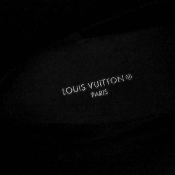 Excellent LOUIS VUITTON Knee-high boots LV logo leather black leather Women 36