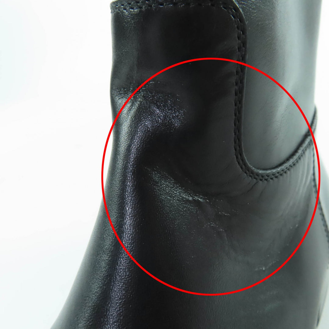 Excellent LOUIS VUITTON Knee-high boots LV logo leather black leather Women 36