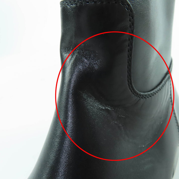 Excellent LOUIS VUITTON Knee-high boots LV logo leather black leather Women 36