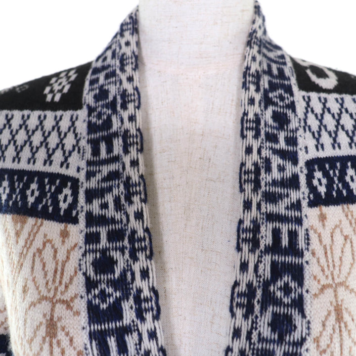 Excellent CHANEL cardigan COCO Button Logo Print Long cashmere 38 P65175K60935