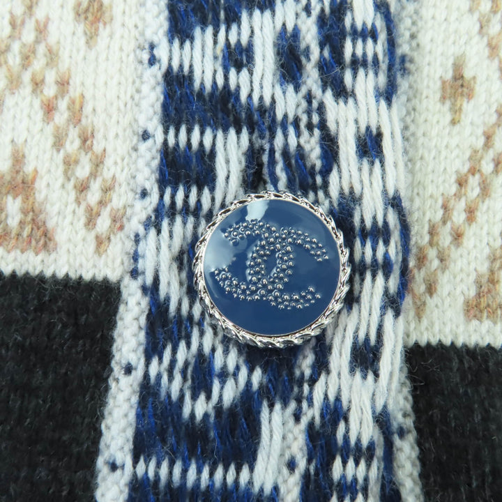 Excellent CHANEL cardigan COCO Button Logo Print Long cashmere 38 P65175K60935