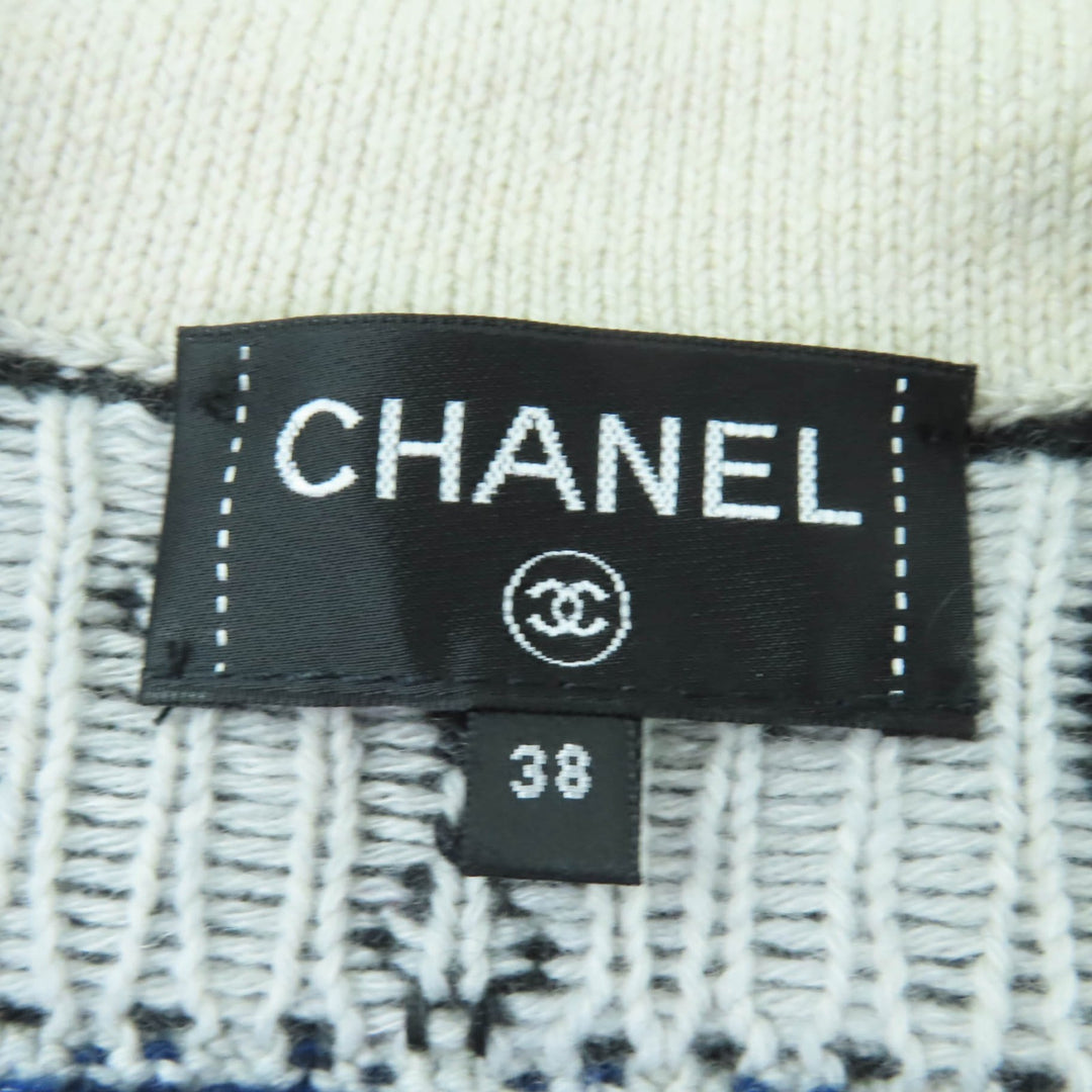 Excellent CHANEL cardigan COCO Button Logo Print Long cashmere 38 P65175K60935