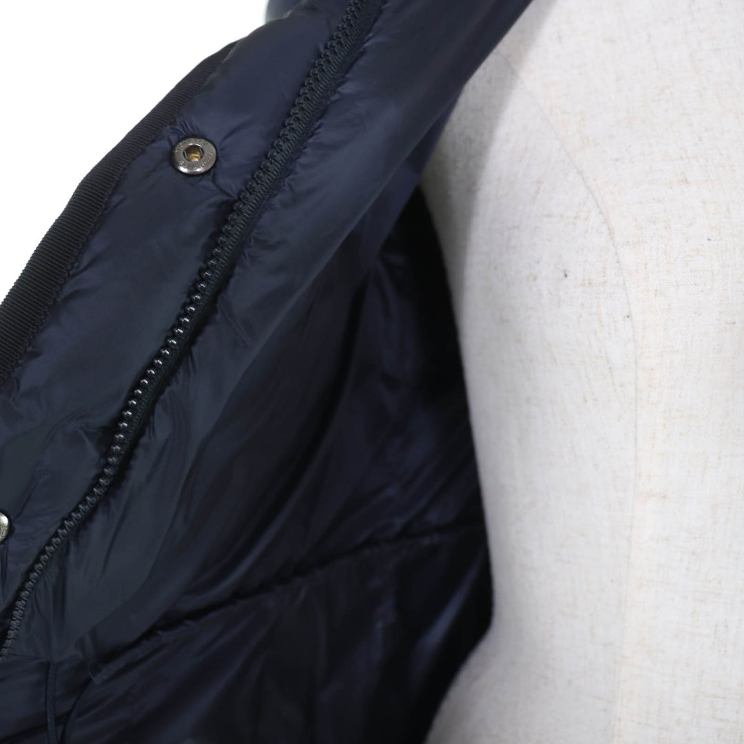 Excellent MONCLER down coat HERMINE Logo patch and hood ZIP UP Navy Women 0