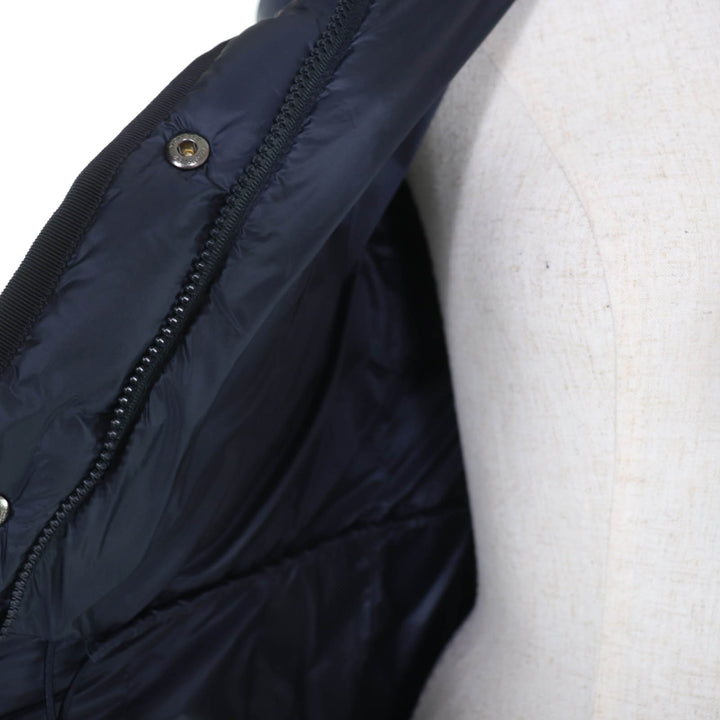Excellent MONCLER down coat HERMINE Logo patch and hood ZIP UP Navy Women 0