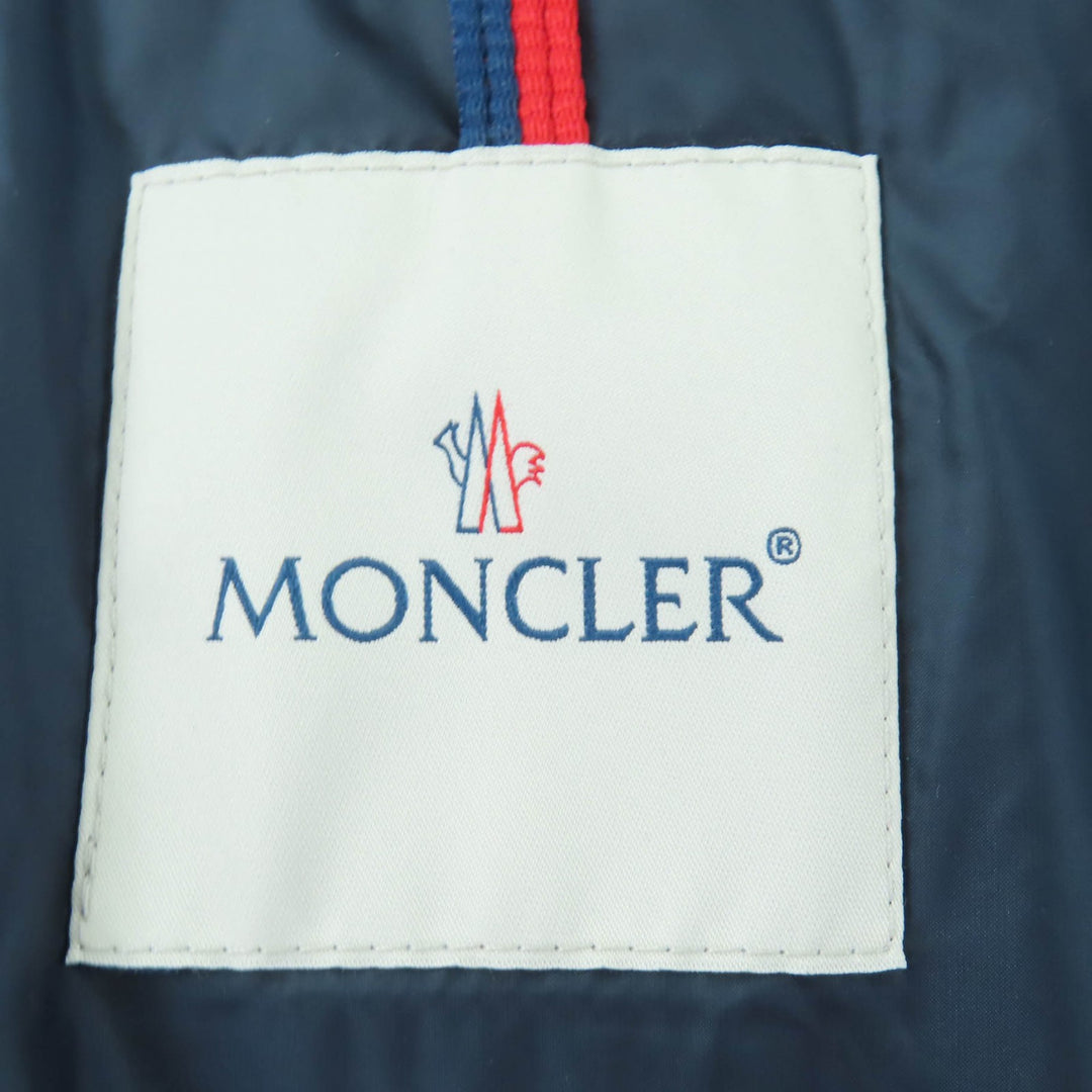Excellent MONCLER down coat HERMINE Logo patch and hood ZIP UP Navy Women 0