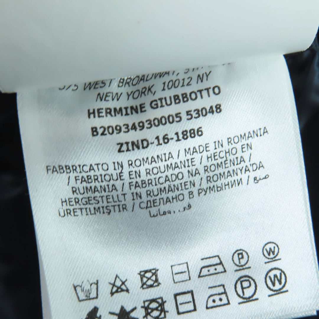 Excellent MONCLER down coat HERMINE Logo patch and hood ZIP UP Navy Women 0