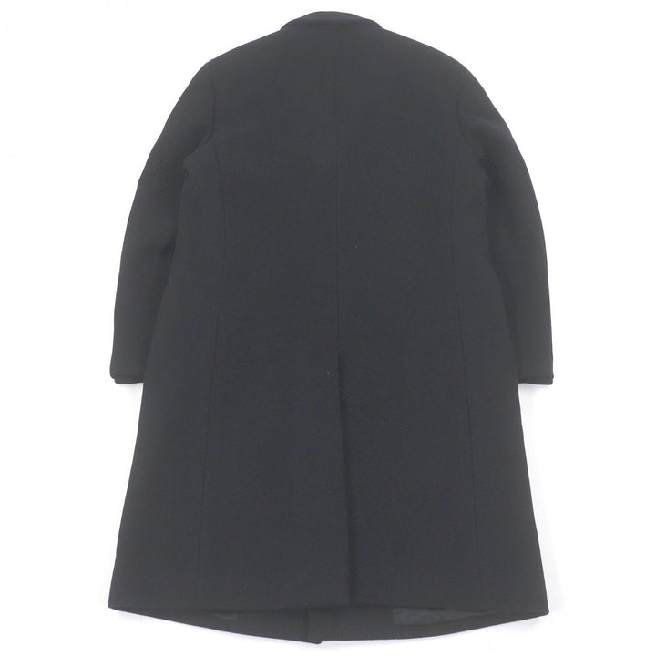 Excellent HERMES Chester coat Lambskin piping black cashmere mens 50