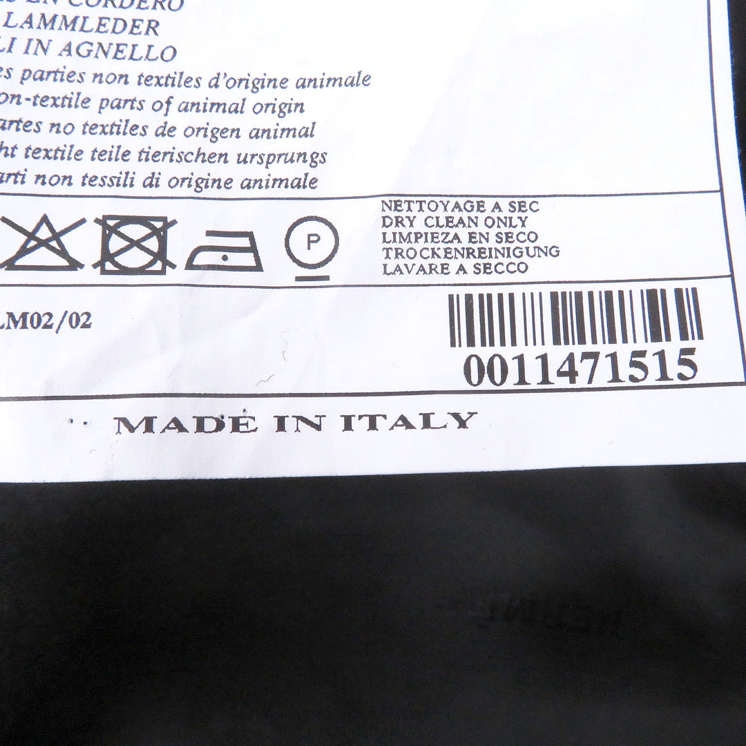 Excellent HERMES Chester coat Lambskin piping black cashmere mens 50