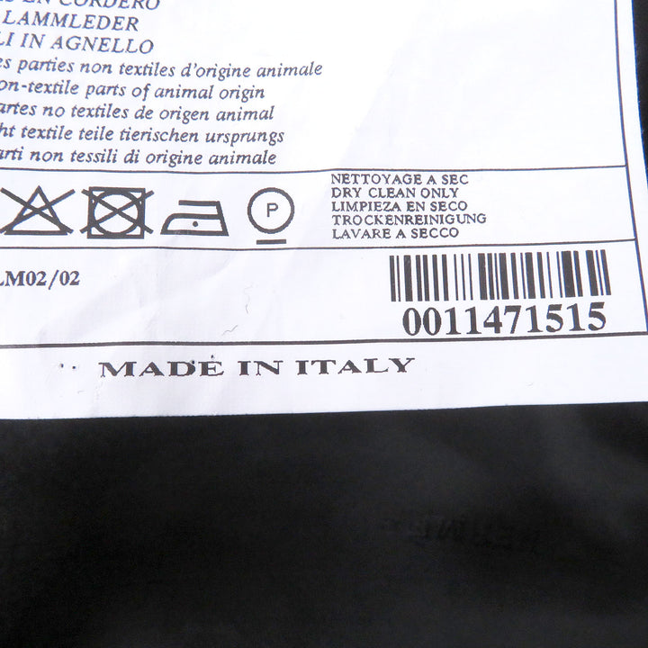 Excellent HERMES Chester coat Lambskin piping black cashmere mens 50