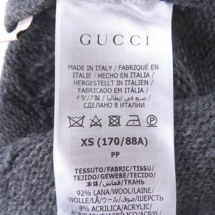 Excellent GUCCI cardigan Jumbo GG logo knit gray wool mens XS