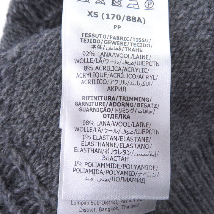 Excellent GUCCI cardigan Jumbo GG logo knit gray wool mens XS