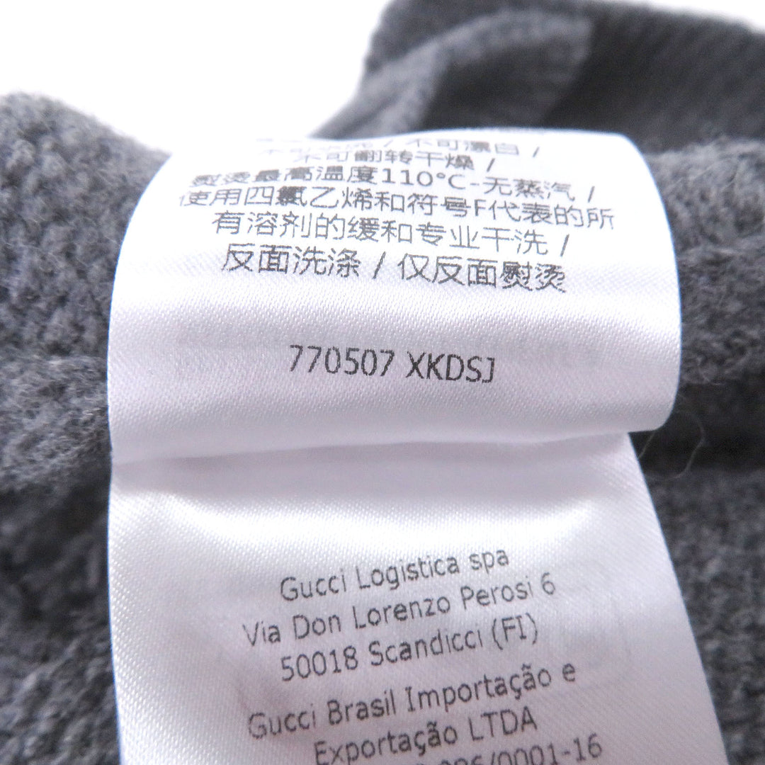 Excellent GUCCI cardigan Jumbo GG logo knit gray wool mens XS