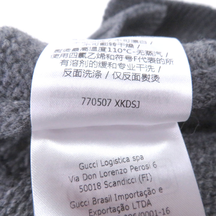 Excellent GUCCI cardigan Jumbo GG logo knit gray wool mens XS