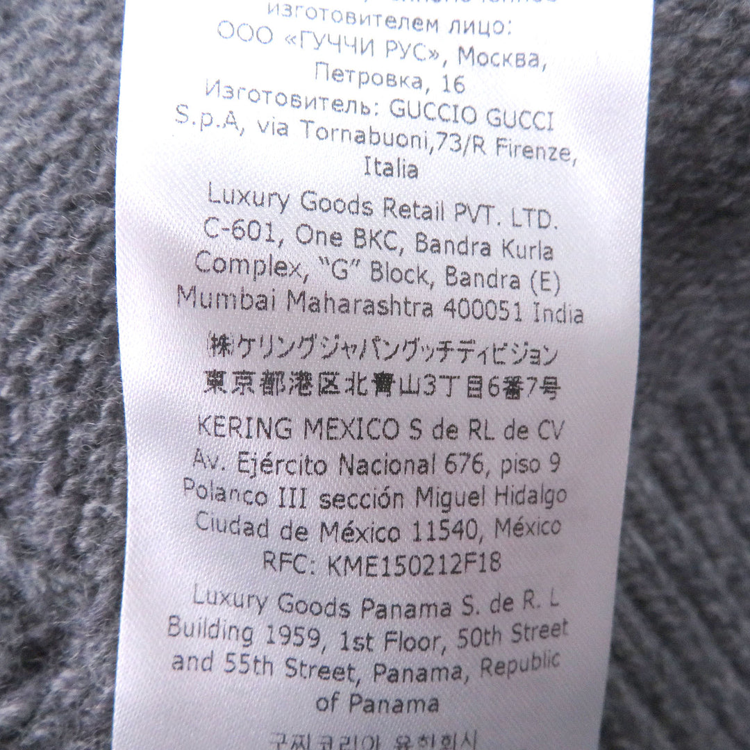 Excellent GUCCI cardigan Jumbo GG logo knit gray wool mens XS