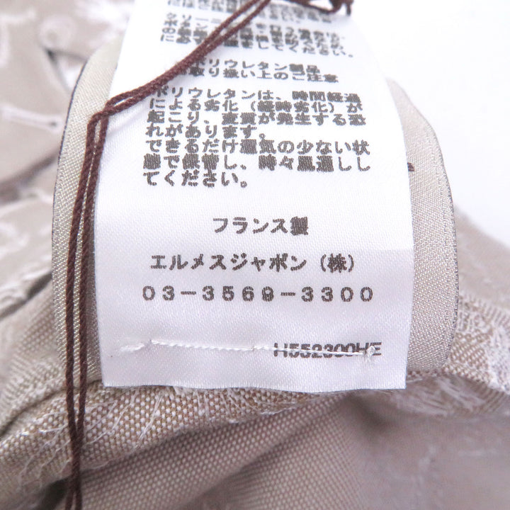 Pristine HERMES Short sleeve shirt Fleurs technique Open color beige