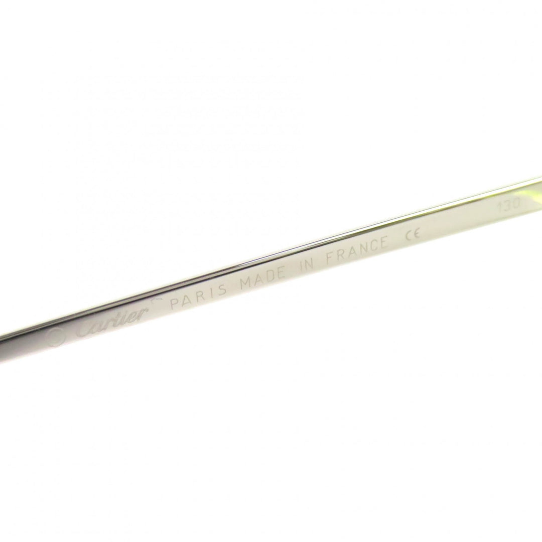 Great Cartier Glasses Trinity Two-Point Rimless Silver mens