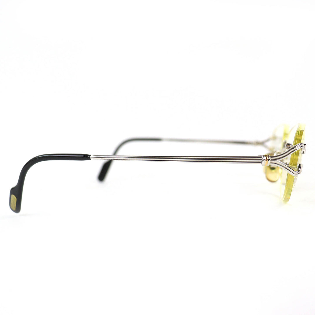 Great Cartier Glasses Trinity Two-Point Rimless Silver mens
