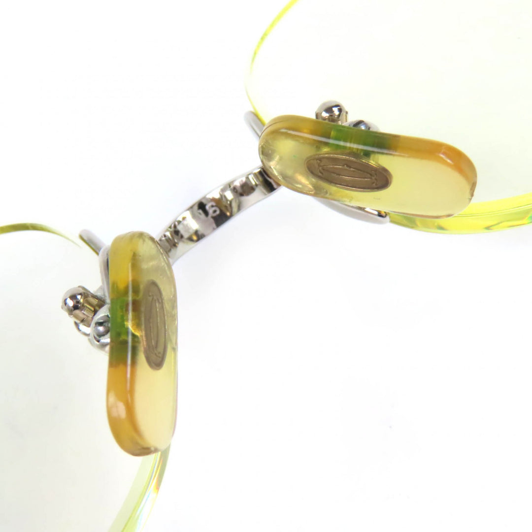 Great Cartier Glasses Trinity Two-Point Rimless Silver mens