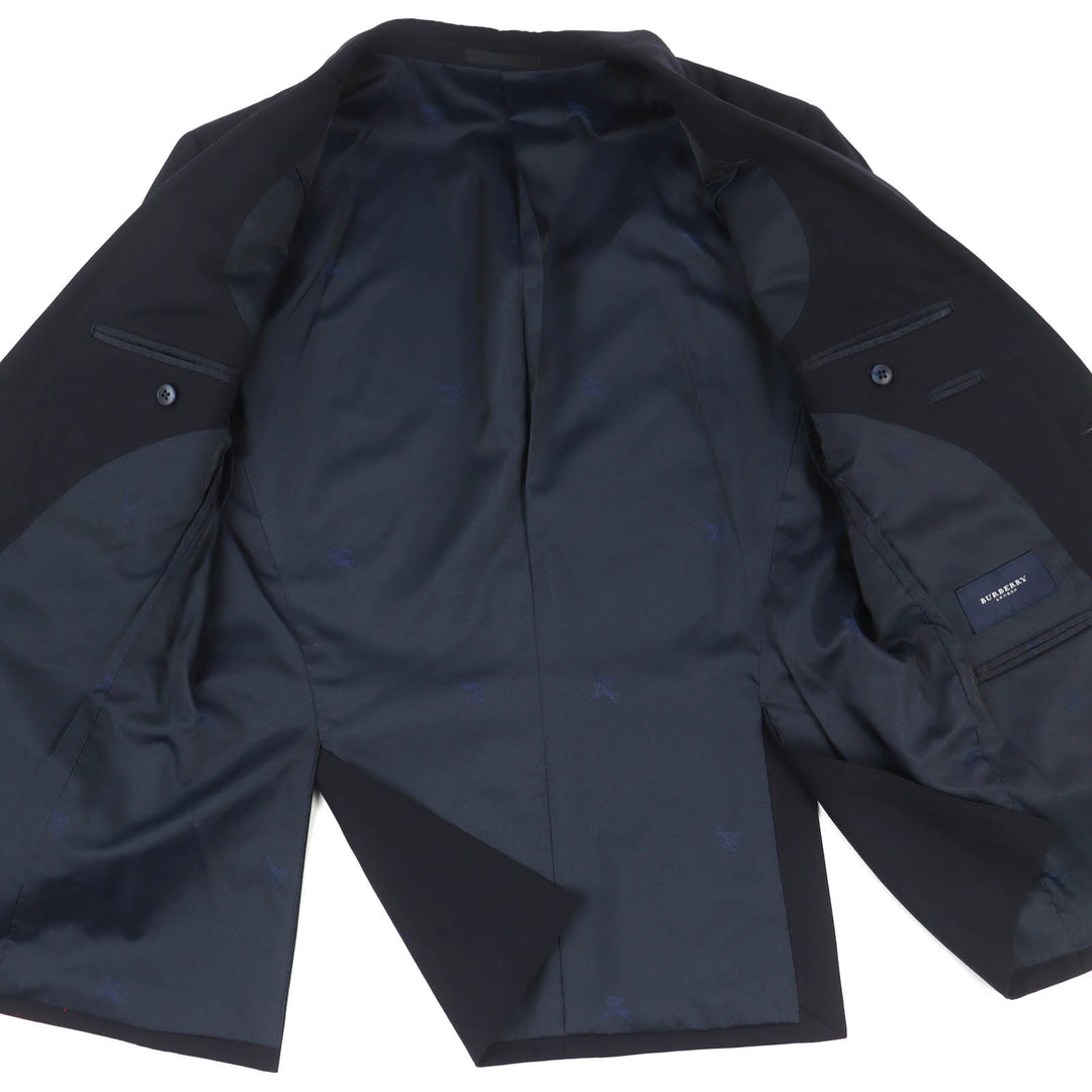 Excellent BURBERRY LONDON blazer Gold logo button single tailored jacket Navy