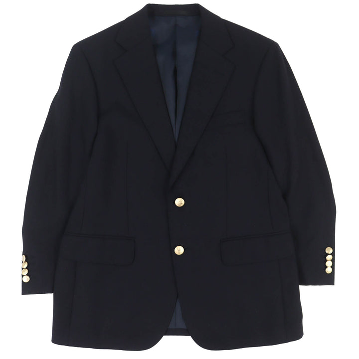 Excellent BURBERRY LONDON blazer Gold logo button single tailored jacket Navy