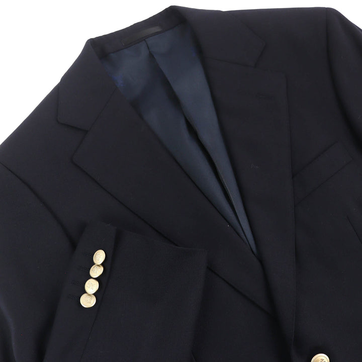 Excellent BURBERRY LONDON blazer Gold logo button single tailored jacket Navy