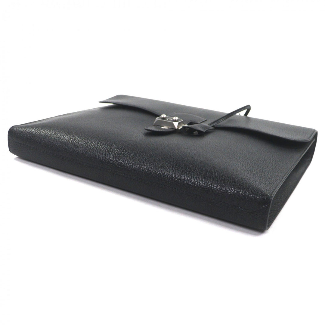 Pristine HERMES Briefcase Sac Adepeche Lite 1-37 black Shave mens