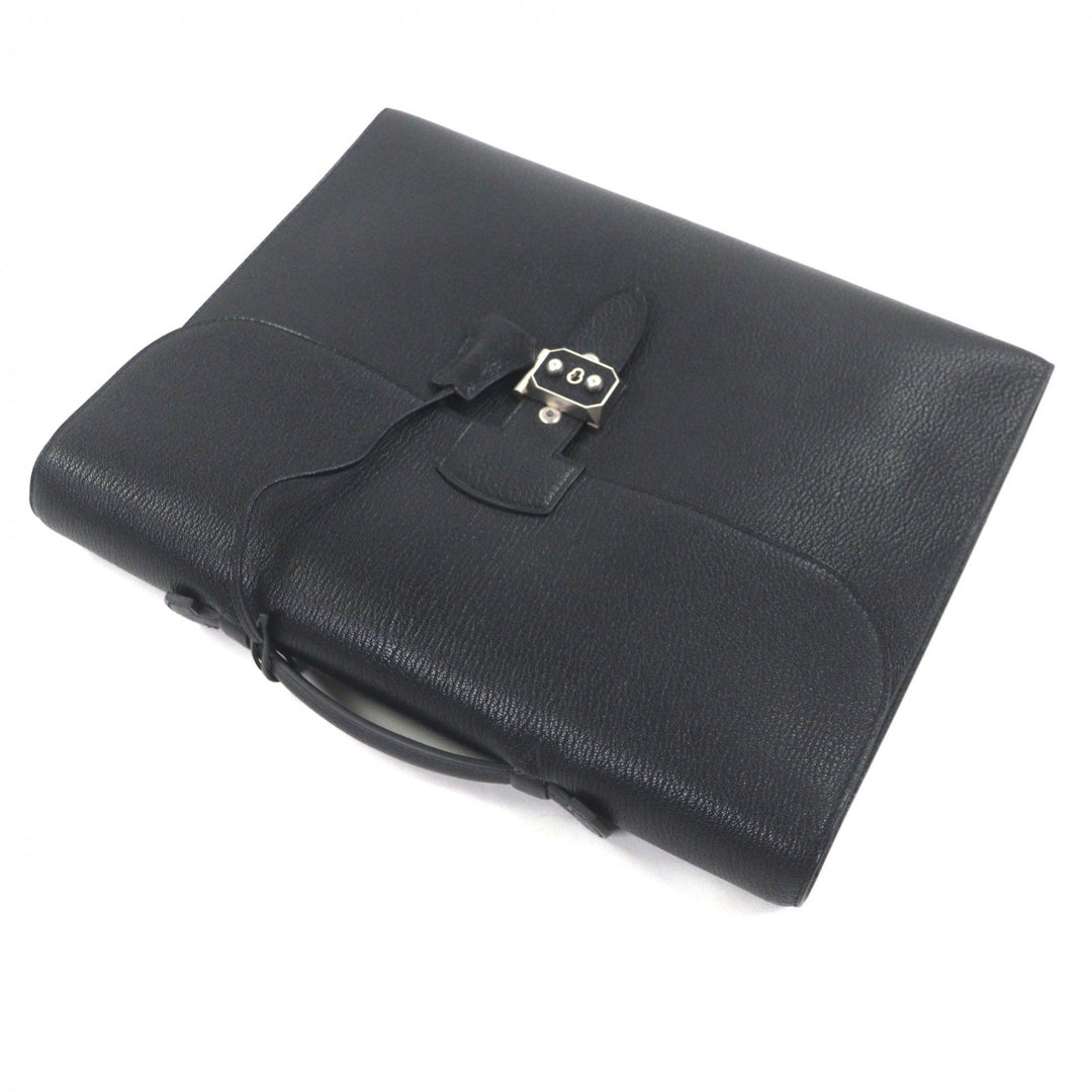 Pristine HERMES Briefcase Sac Adepeche Lite 1-37 black Shave mens