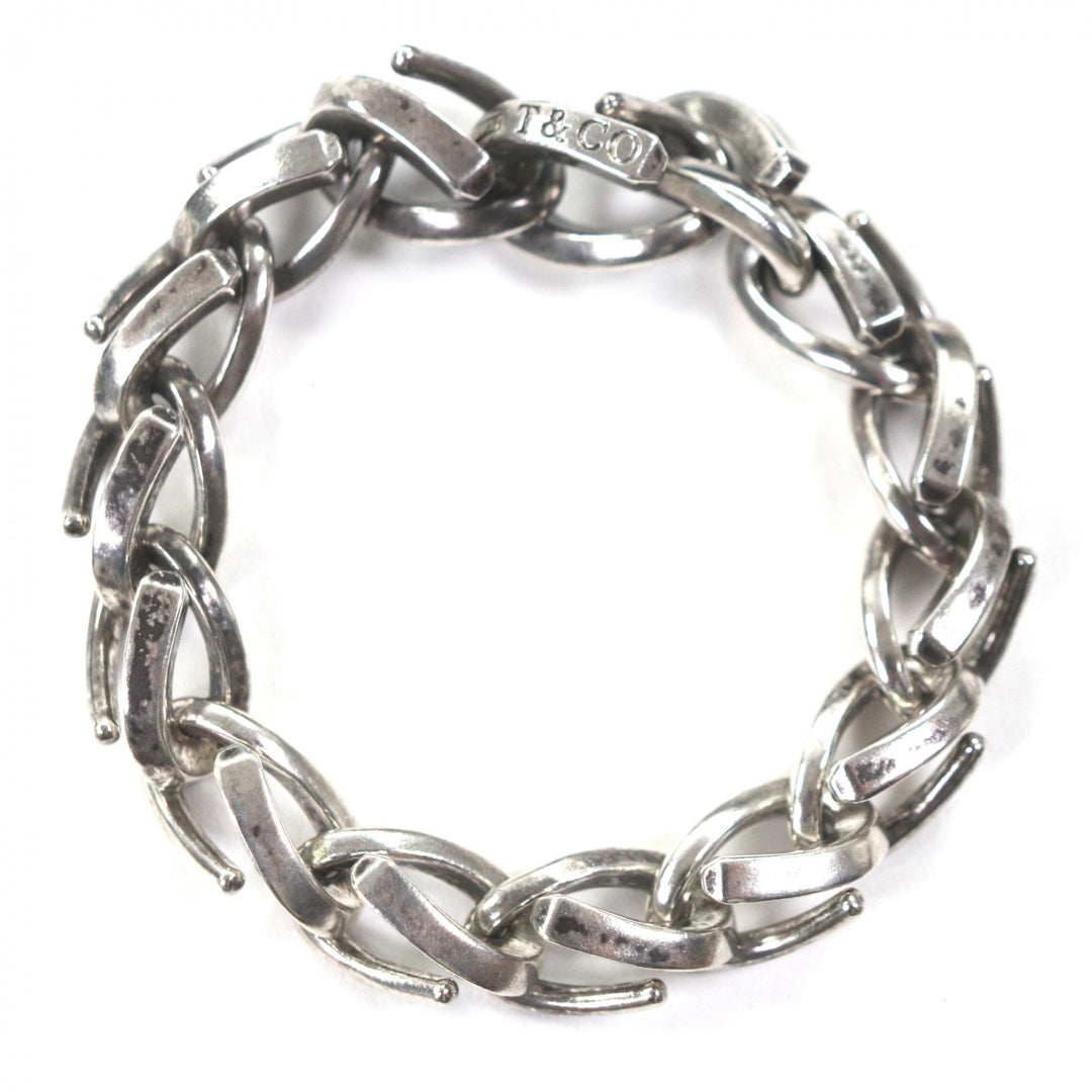Excellent TIFFANY&Co. bracelet Forge Large Link Silver 925 mens