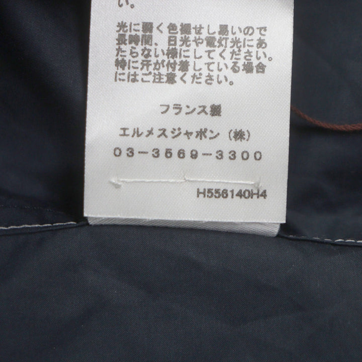 Pristine HERMES mountain hoodie double zip up Navy cotton mens 39 H5561 40H4