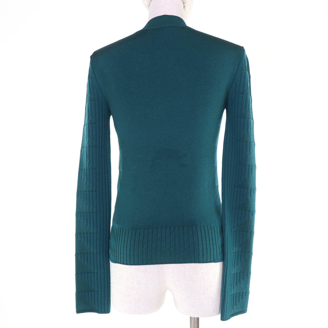 Excellent HERMES knit Cashmere long sleeve ribbed Green system Women 34 3H2641DX