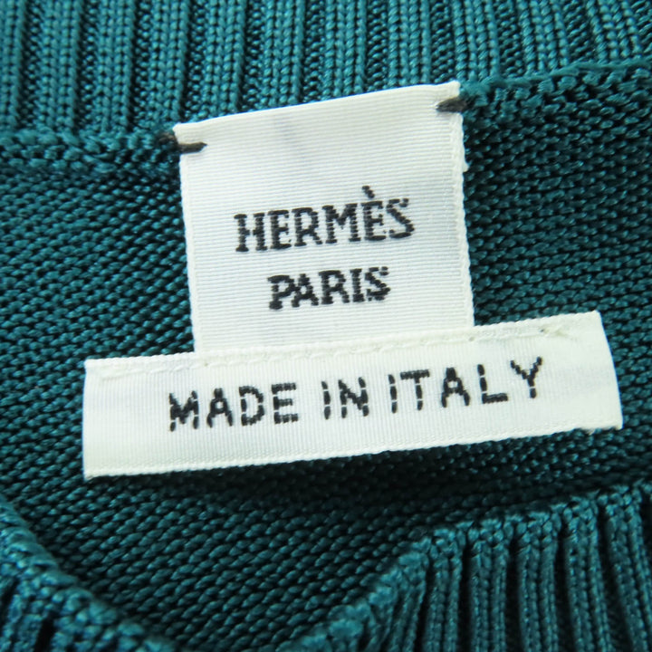 Excellent HERMES knit Cashmere long sleeve ribbed Green system Women 34 3H2641DX