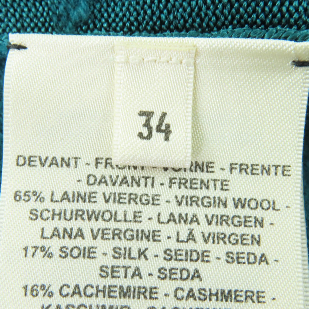 Excellent HERMES knit Cashmere long sleeve ribbed Green system Women 34 3H2641DX