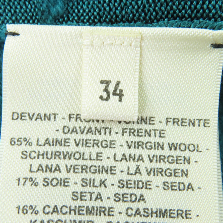 Excellent HERMES knit Cashmere long sleeve ribbed Green system Women 34 3H2641DX