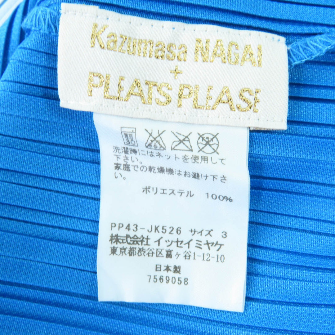 Excellent PLIATS PLIATS Kazumasa NAGAI T-shirt Blue Women 3 PP43-JK526